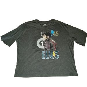 Elvis Presley 45th Anniversary Gray Cropped T Shirt Official Graceland Womens XL